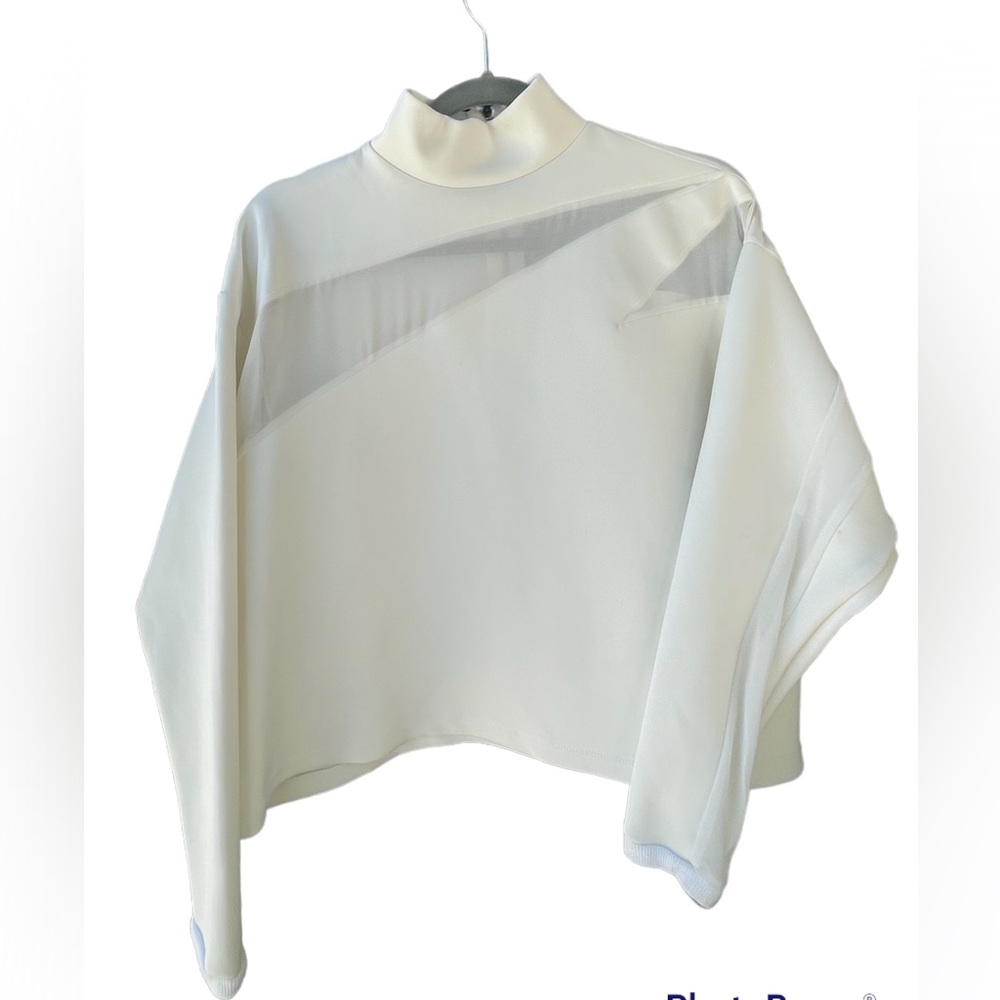 Zara Trafaluc Ivory Mesh Detail Sweater
